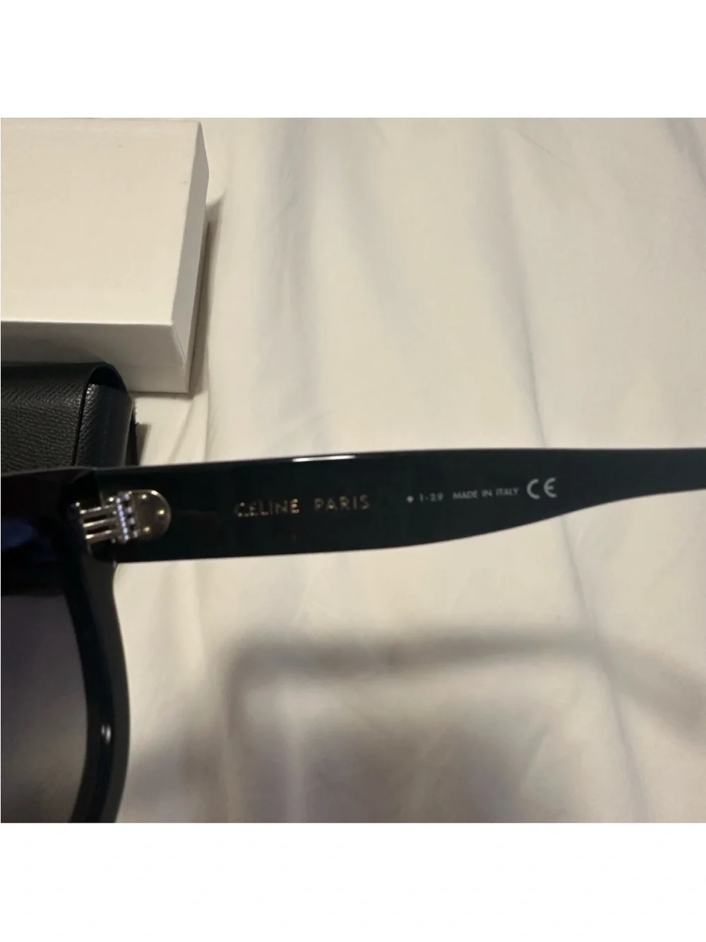 Celine Black Gloss Oversized Shield Sunglasses